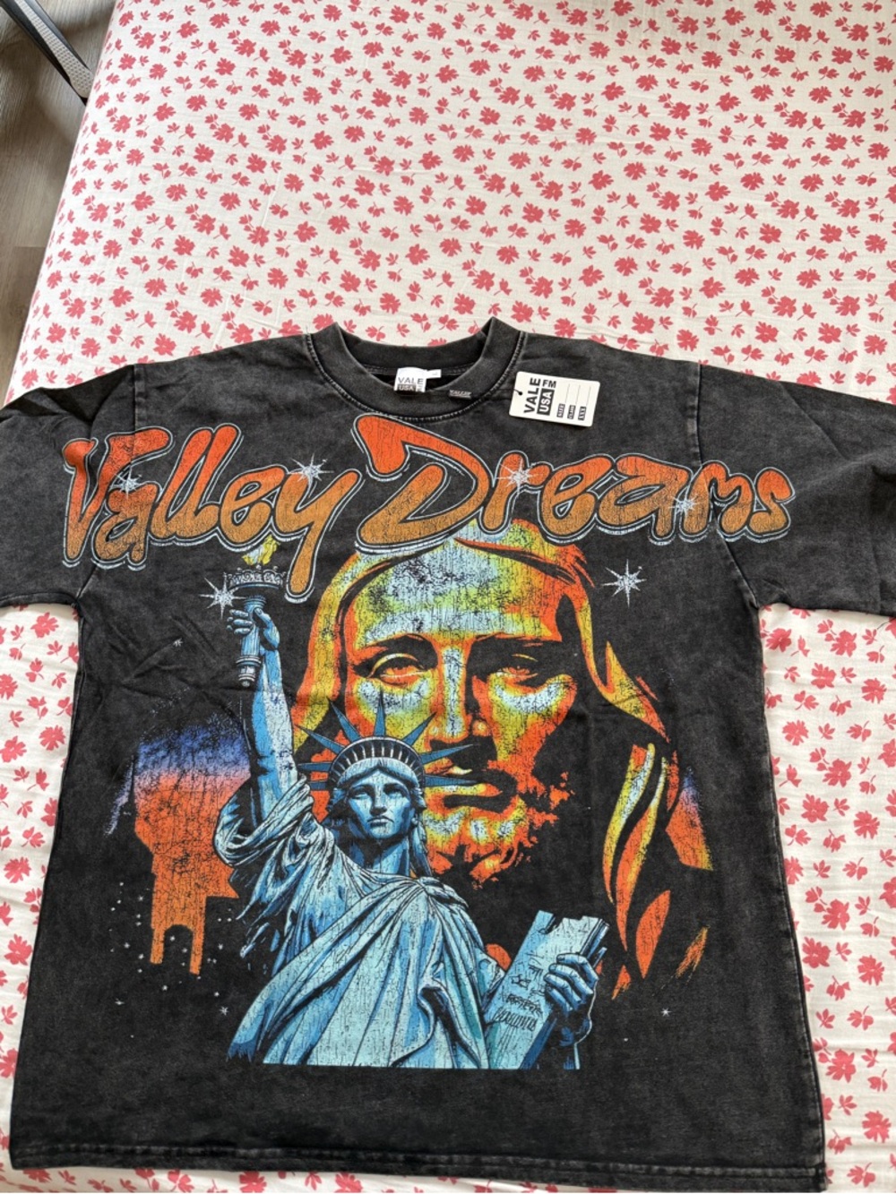 Valley Dreams Black Graphic Short Sleeve Tee